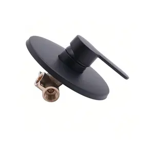 Round Shower Handle Valve, Single-Function Wall Mount Shower Valve Brass Faucet Valve, Black Hot & Cold Rough-In Mixer For Bathroom Kitchen