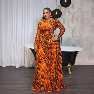 Leona Dress- Women's  Ruched Sheer Mesh Dress, 2025 Elegant Long Sleeve Long Mesh Dress for Party Banquet, Ladies Summer Clothes, Fall, Casual Womenswear winter fashion