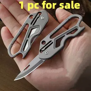 Multifunctional Titanium Alloy Keychain Knife Bottle Opener Sharp Key Blade Hanging Tool Outdoor Gift Edc Compact Design