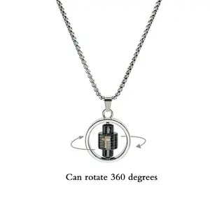 Titanium steel necklace letter rotatable necklace wheel necklace ladies daily wear gift