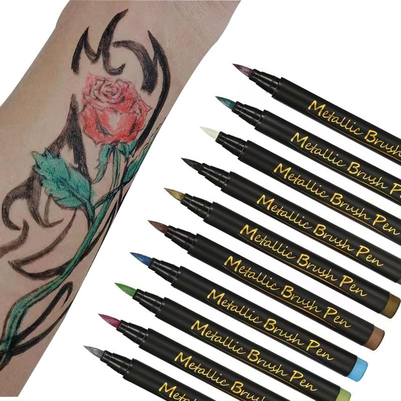 Temporary Tattoo Markers 10 Body Markers, Butterfly Temporary Tattoos for Women Girls Kids, Fake Colorful Butterflies Tattoo Waterproof for Face Body Arm Birthday Party (BETY3)