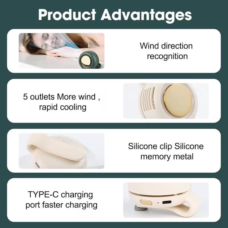 Portable Silent Mini Bladeless Electric Fan Adjustable 3-speed Waist Fans Rechargeable Personal Fan USB Protection Perfect Gift for Outdoor Travel Portable Silent Mini Bladeless Electric Fan Adjustable 3-speed Waist Fans Rechargeable Personal Fan USB Protection Perfect Gift for Outdoor Travel