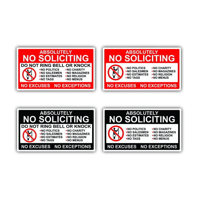 Waterproof No Soliciting Sticker for Home or Office Decorative Stickers ...