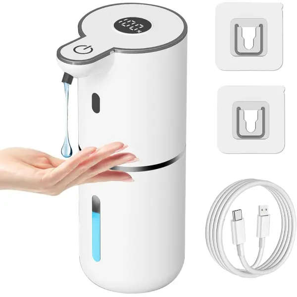 Automatic Liquid Soap Dispenser Touchless, USB Rechargeable Smart Hand Soap Dispenser, 6-Level Adjustable, 12.8oz/380mL Wall Mounted for Bathroom Kitchen Accessories Dish Soap