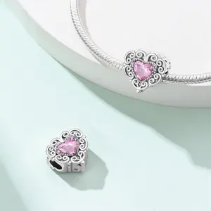 Now $0.99 – Moving Inventory! Only 50 Left 925 Sterling Silver Charm For Bracelet Classic Romantic Heart Bead Charm