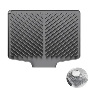 Kitchen Countertop Silicone Drying Pad, Tableware Drying Pad, Suitable For Large And Small Tableware, Easy To Clean, 14.8" x 10.7"