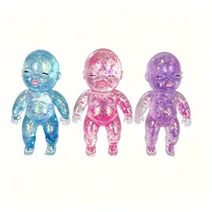 【Summervibes】3 Pack Baby Squishies Glittery, Slow Rising Squishies, 4" Soft Squeezable Fidget Toy, Desk Decor & Anxiety Relief, Ideal for Birthday Gifts, Party Favors, Classroom Prizes Stuffers