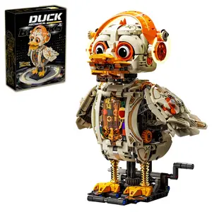 1168pcs Earphone Duck Building Blocks Set, Headphone Duck, Creative Moving Toy Model, Mechanical Animal Series, Unisex Gift for Adults Kids