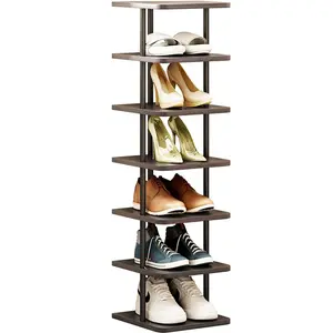 fathersdaygift Shoe Rack Corner Shoe Shelf Storage 7 Tier Vertical Narrow Shoe Organizer for Closet Entryway Bedroom