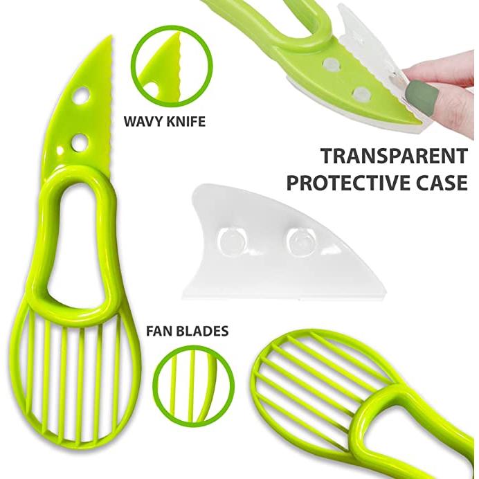 Multi-function 3-in-1 Avocado Slicer / Shea Corer Butter Fruit Peeler /Cutter Pulp Separator / Plastic Knife Kitchen Vegetable Tools