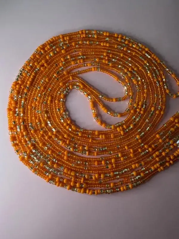 Tangerine Dream Waist Bead - Vibrant Orange Beaded Waist Accessory for Women