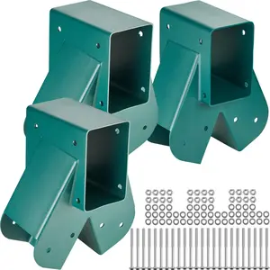 VEVOR A-Frame Middle Swing Set Brackets, Heavy Duty Carbon Steel Swing Set Hardware with Mounting Hardware, DIY Swing Set Bracket Swing Set Kit for 4x4 Legs 4x6 Beam, Green (3 Pcs)