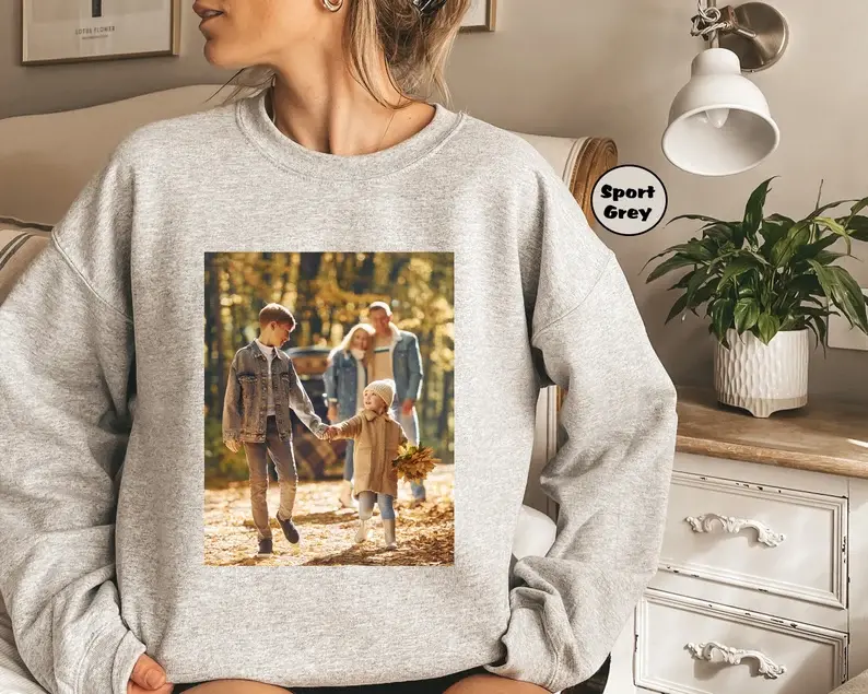 Custom Photo Sweatshirt, Personalized Girlfriend Boyfriend Hoodie, Vintage Custom Face Sweatshirt, Custom Image Outfit, Custom Gift Idea