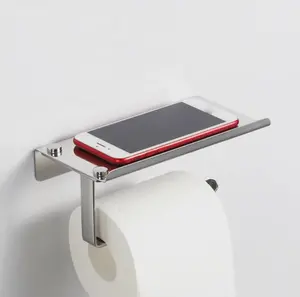 Wall Mounted Toilet Paper Holder with Mobile Phone Shelf Holder