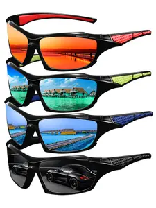 4 pairs of the latest slim-patterned sports sunglasses, suitable for both men and women, available in multiple colors, equipped with UV400 lenses to protect eyes, outdoor activities, brand designer sunglasses fashionable luxury Sports Cycling Sunglasses
