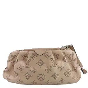 Pre-owned Louis Vuitton Perforated Leather Crossbody Bags Scala Mini Monogram Mahina Monogram Mahina Pouch Pink
