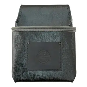 One Pocket Nail & Tool Pouch Rugged Black Color Top Grain Leather