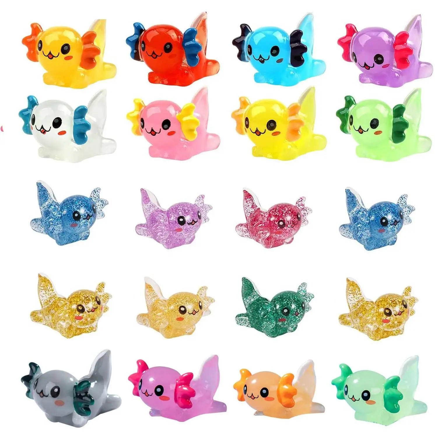 Mini Axolotl Ornament, Cute Animal Design, Kawaii Display Decor, Cute Figurines, Resin Animal Ornaments, Animal Resin Models, 12pcs/set Mini Axolotl Resin Charms, Axolotl Ornament Toy for Jewelry Making Garden Landscape Dollhouse Aquarium Decorations