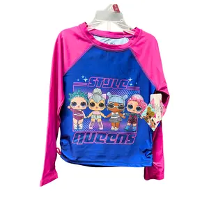 LOL Surprise Rash Guard Swimsuit Girls Size 6/6X Pink Blue 2 Piece Set