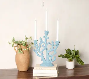 Home Reflections 14" Coral Candelabra w/ Flameless Taper Home Reflections 14" Coral Candelabra w/ Flameless Taper