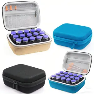 1pc Handheld Portable Peptide Case Insulin Vial Holder Medical Organizer, 15 Slots for Standard 10ML Vials, Colorful Foam Protective Protection, Sale Case Only
