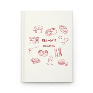 Personalized Recipe Book, Custom Name Cookbook, Blank Recipe Journal, Family Keepsake Kitchen Notebook, Gift for Food Lovers & Chefs