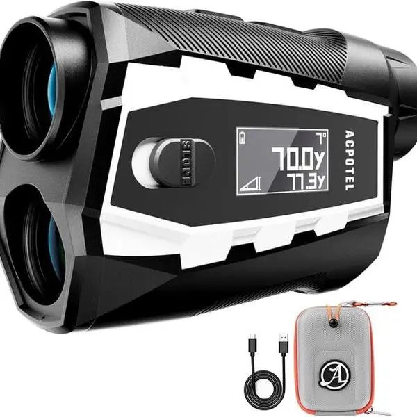 Golf Rangefinder with Slope - 1000 Yards with External Side Display, 6X Magnification 0.1s Flag Pole Locking Vibration With Magnetic ,USB C Rechargeable ,Golf Accessories for Men, Golf Gifts