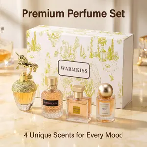 warmkiss woman perfume set -  4 Scents for Every Vibe- 50ml+30ml*2+25ml - with Floral & Fresh Notes - long lasting perfumes - mini perfumes - perfect birthday gift - perfect gift -Scented Fragrance Set - 4-piece luxury fragrance collection