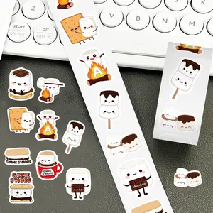 500pcs Marshmallow Cartoon Graffiti Roll Sticker Series Sealing Stickers for Cups, Laptops, Suitcases, DIY Decorative Stickers, Birthday Gifts, Crafts Cup Stickers