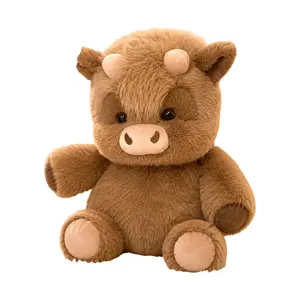 Highland Cow Soft Fluffy Stuffed Animal - Animal-Shaped Doll Ornaments, Kids' Cute Pillow, Home Decor Mini Hydroponic Vase, Fridge Magnets, Plush Art Supplies