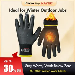 KAYGO KG160W Multi-Scene Non-Slip Winter Gloves (0°C~-5°C)｜For Work, Home Tasks, Camping, Snow Shoveling & Commuting｜Designed for Workers, Drivers, Campers & Commuters ｜Wrist Area Not Waterproof(No Touchscreen)