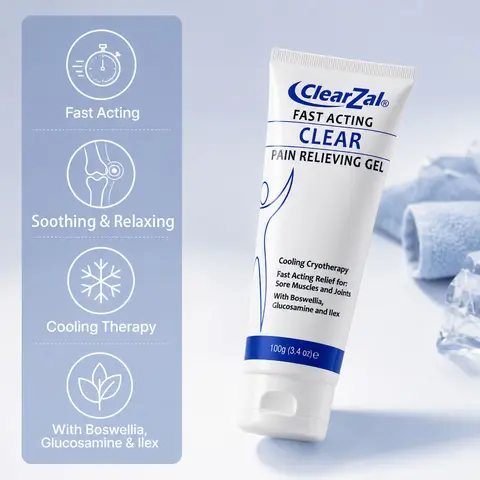 Clearzal  Soothing Cooling Gel 100g,  Relieving Body Gel, Cooling with Menthol and Frankincense, Cooling Massage Gel Cool and relax muscles, joints, waist, knees, shoulders and neck, and eliminate swelling [YW]