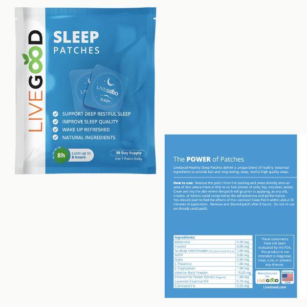 LiveGood PM Patches | Plant-Based Nighttime Formula for Relaxation, Calm Evenings & Daily Wellness Support