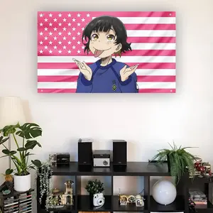 Bachira Meguru Pink USA Flag – Blue Lock Anime Wall Flag, Bachira Meguru Dorm & Frat Room Decor