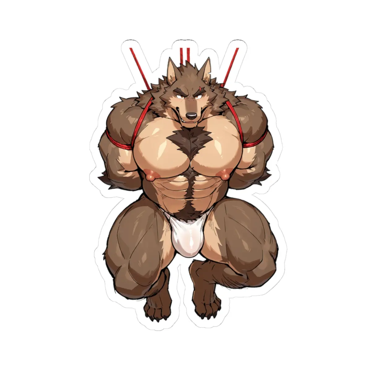 Kiss-Cut Sticker - Tied up werewolf