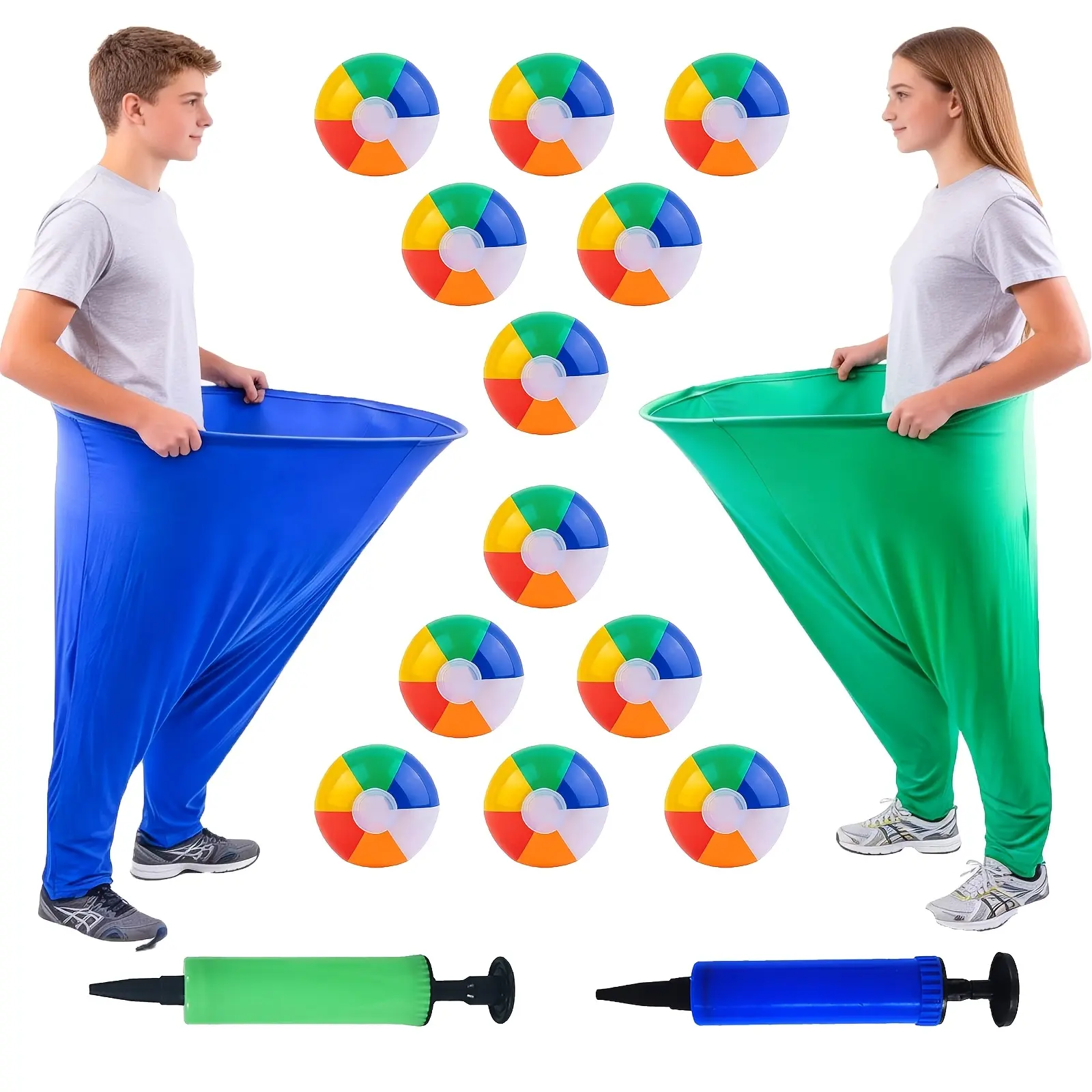 Granny Pants Lounge Set with Bouncy Balls - Festive & Party Supplies for Team Building, Summer Parent-Child Interactive Games, Campus Events,Kids Indoor Lawn Toss Throwing Game, Perfect fof  School Summer Cape,Team Building, Family Party