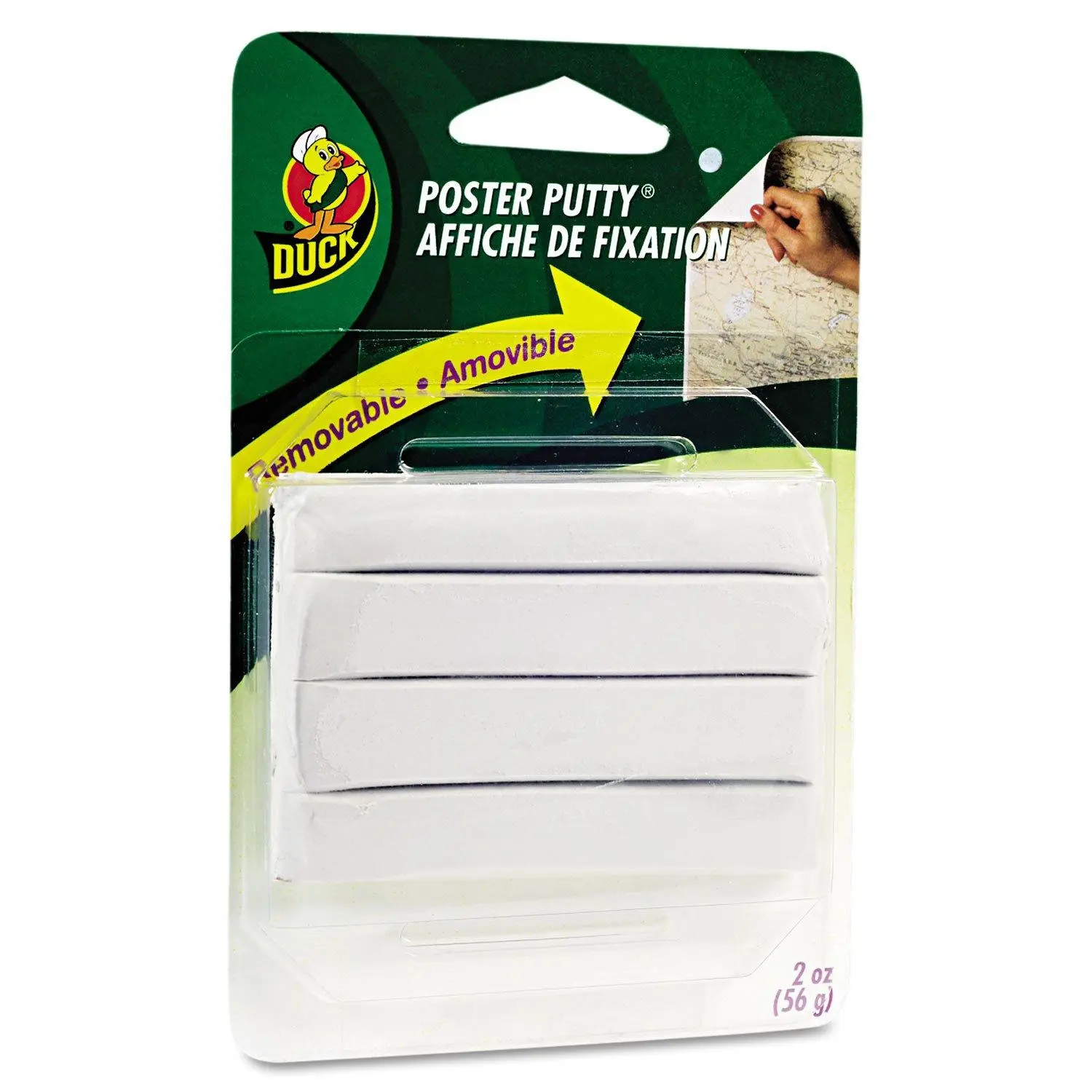 Duck Brand Reusable and Removable Poster Putty for Mounting, 2 Oz, White (1436912) Shurtape Technologies