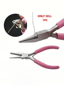 1Pcs Professional Round Concave Stainless Steel Pliers for Jewelry Making - Mini Precision Wire Looping & Bending Tool, Ideal DIY Hand Tool for Craft Hobbyists