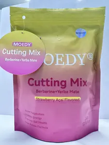 MOEDY Strawberry Acai Flavor Cutting Mix Drink - Berberine, Yerba Mate for Gym Goals, Metabolism & Energy Support, 30 Sticks