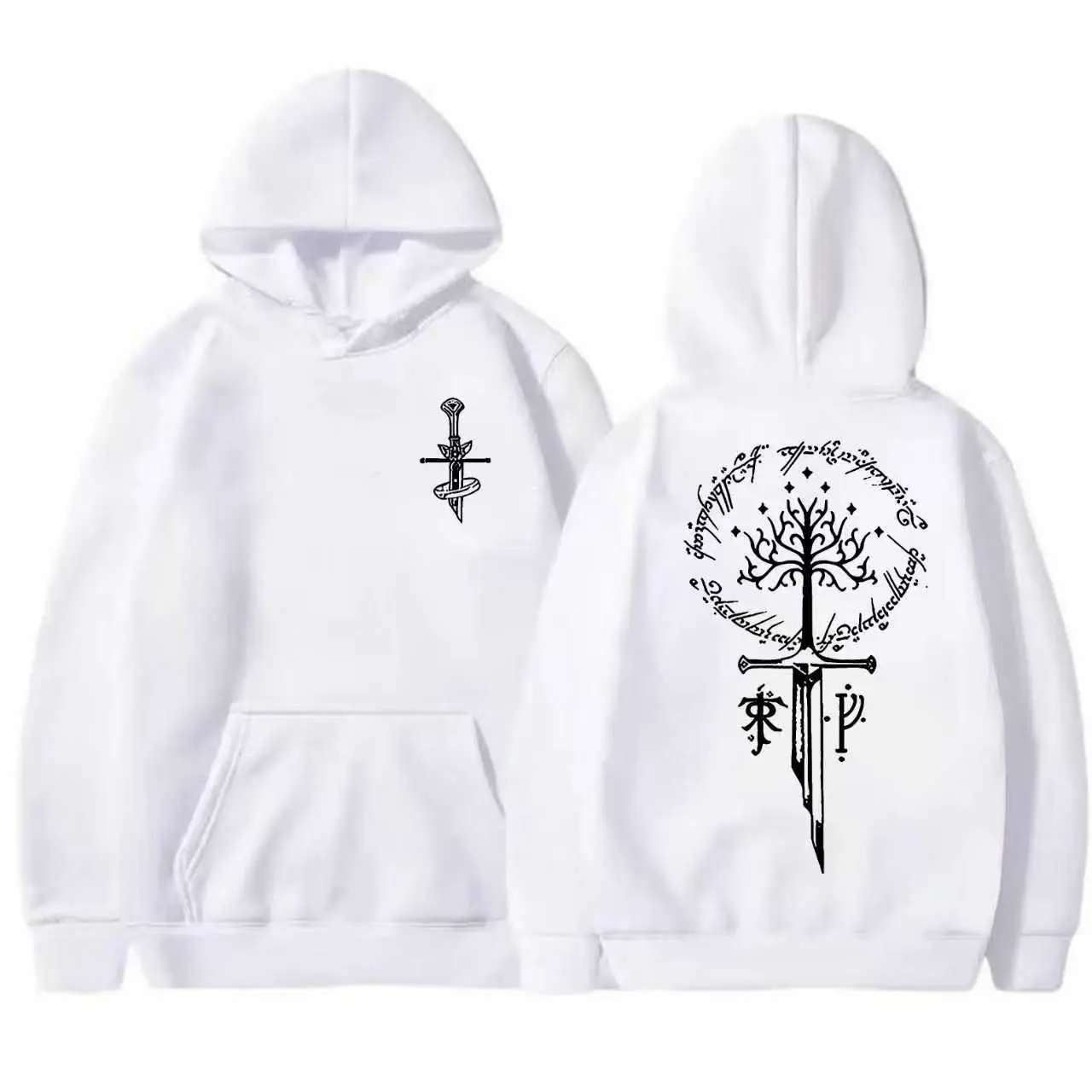hooded sweatshirt-white