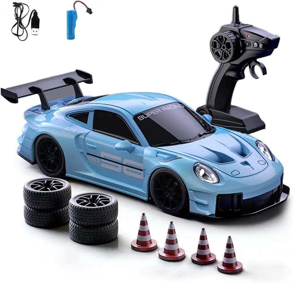 Remote Control Drift Tail Car RC High-Speed Racing Car :24 Four-Wheel Drive Remote Control Car Model Boys Toy