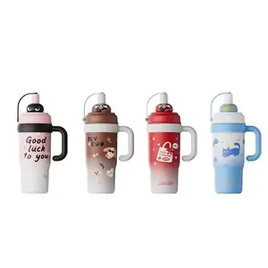 2026New Appearance Thermos Cup Enjoy Ice Cup Girls Large Capacity Double Drinking Cup Drinking Water Light Luxury Cup Niche Drinkware Flasks Stylish Tumbler Bottles Bottled Portable