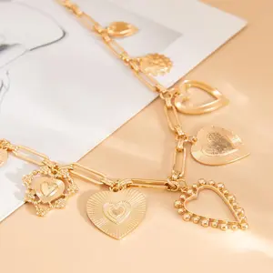 Party Style Heart Design Pendant Necklace for Women,Dainty Gold Necklace, Gold Chain Necklaces,Simple Gold Layered Necklaces,Gold Jewelry Gift for Women for Birthday Gift, Trendy Charm Necklaces