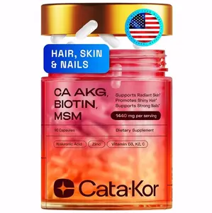 Skin, Hair & Nails Supplement – Ca AKG | MSM | Hyaluronic Acid | Biotin – Supports Radiant Skin, Promotes Shiny Hair & Strong Nails – Beauty Complex, Dietary Supplement