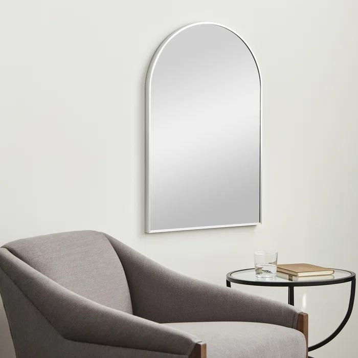 Arched Bathroom Mirror, 24x36 Inches - Aluminum Frame Wall-Mounted Vanity Mirror, Suitable for Living Room, Bedroom, Bathroom, and Entrance, Hangable or Tiltable, Black, Modern Vanity Mirror, Shatterproof Glass