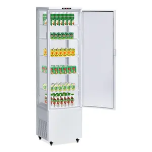 【GARVEE】Commercial Fridge Display Refrigerator, 10.9 Cubit Feet Beverage Cooler with Tempered Glass Door, Upright Merchandiser with 4 Castors, 5 Adjustable Shelves, Customizable Lightbox, 308L, White