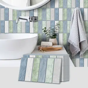 Retro-Style Self-Adhesive Tile Decals, Waterproof & Moisture-Resistant, Easy Clean, Peel-And-Stick, Durable, 11.8x5 Inches, Kitchen Bathroom Decor