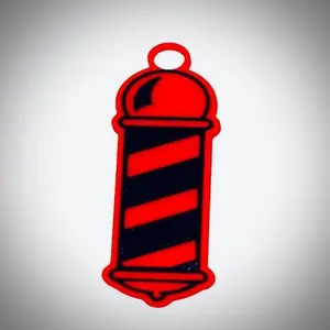 Barber Pole NFC Keychain - 3D Printed Stylish Clip for Business with Colorful Design & Built-in NFC Chip for Instant Sharing of Digital Links