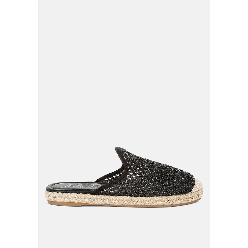 London Rag Womens Nongai Raffia Espadrilles Mules 8, Shoe, Classic