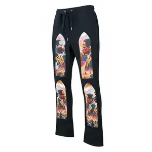 Black Pike 'Legends' Tapestry Stacked Sweatpants (Black) FB2536S